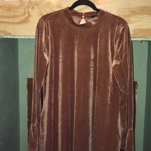 Rust/Gold velvet swing dress